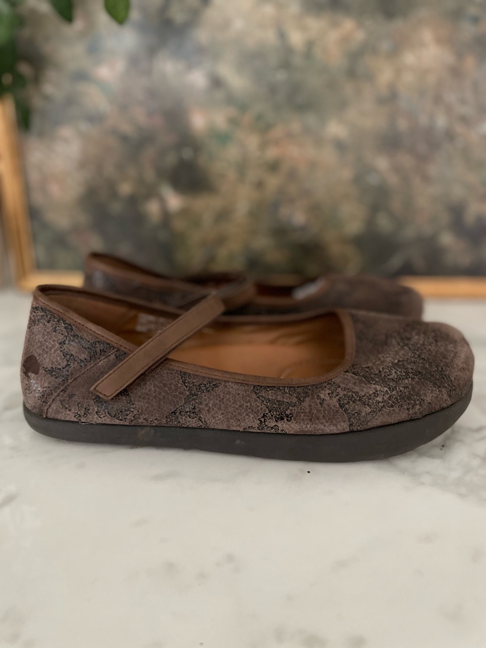 Kalso Earth Solar 3 Mary Jane Bark Brown Sz 9 Negative Heel Flats Granola Girl